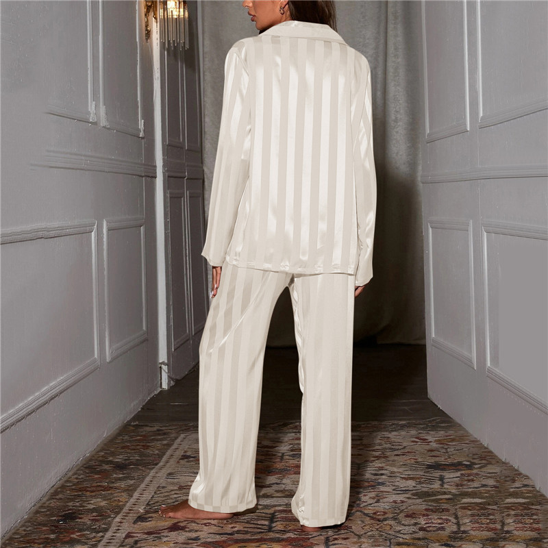 Women's Ice Silk Long Sleeve Home Pajama Set - Image 7