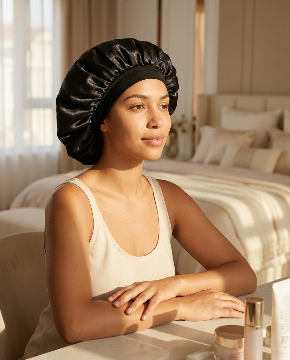 Beauty Print Satin Silk Bonnet Sleep Night Cap – Soft Hair Protection Sleeping Cap for Women - Image 13