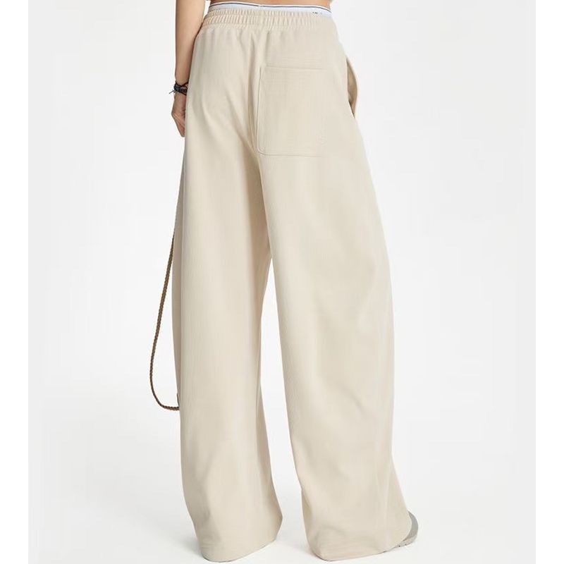 Leashed Dog Embroidery Wide-leg Pants For Women - Image 2