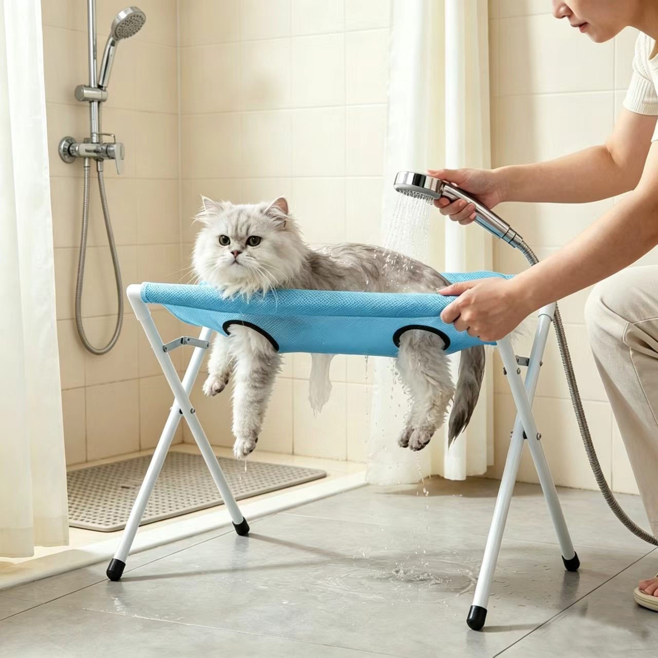 Foldable Pet Bathing Stand Cat And Dog Bath Hammock - Image 6