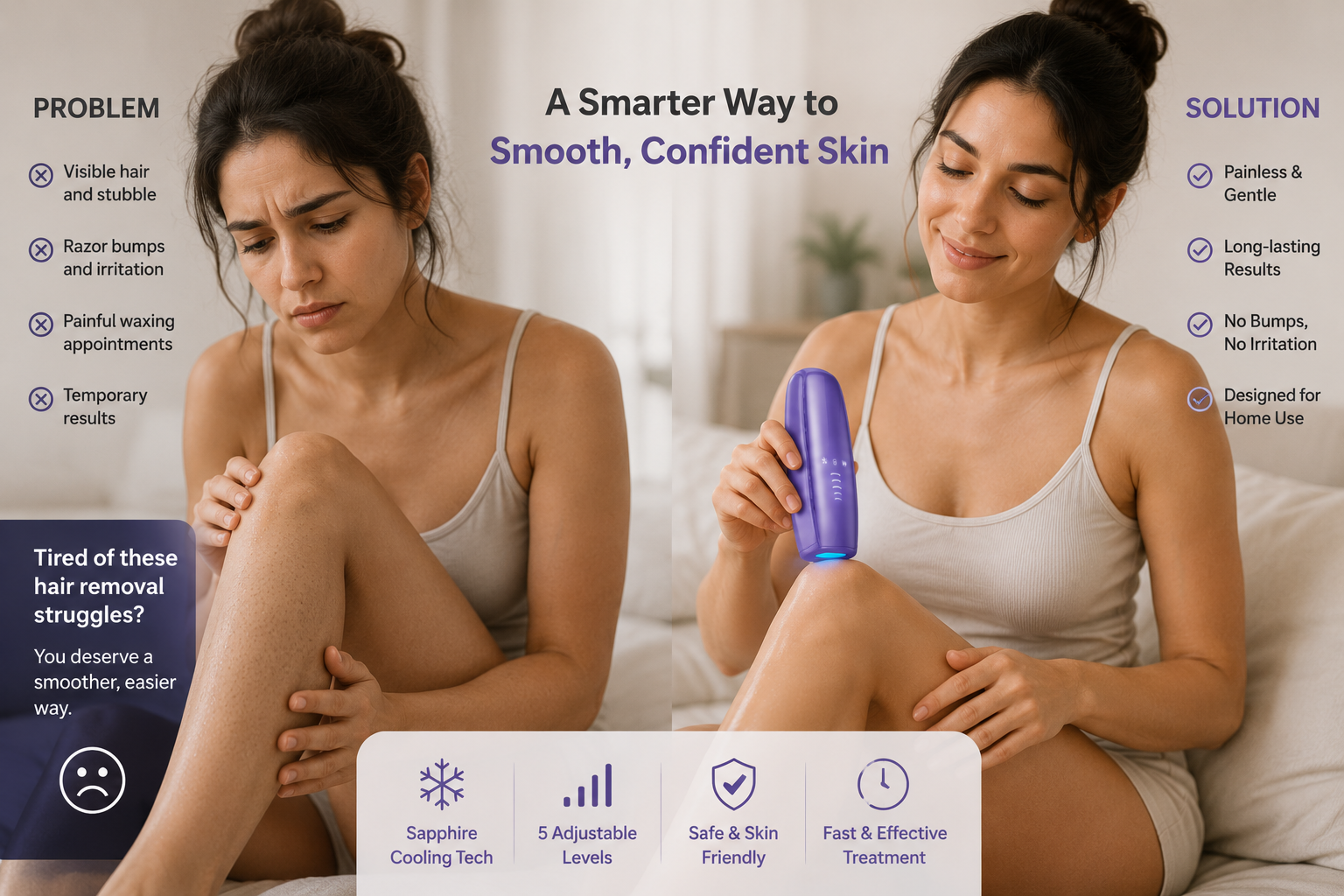 Laser Freezing Point Sapphire Painless Hair Removal Device - Image 12