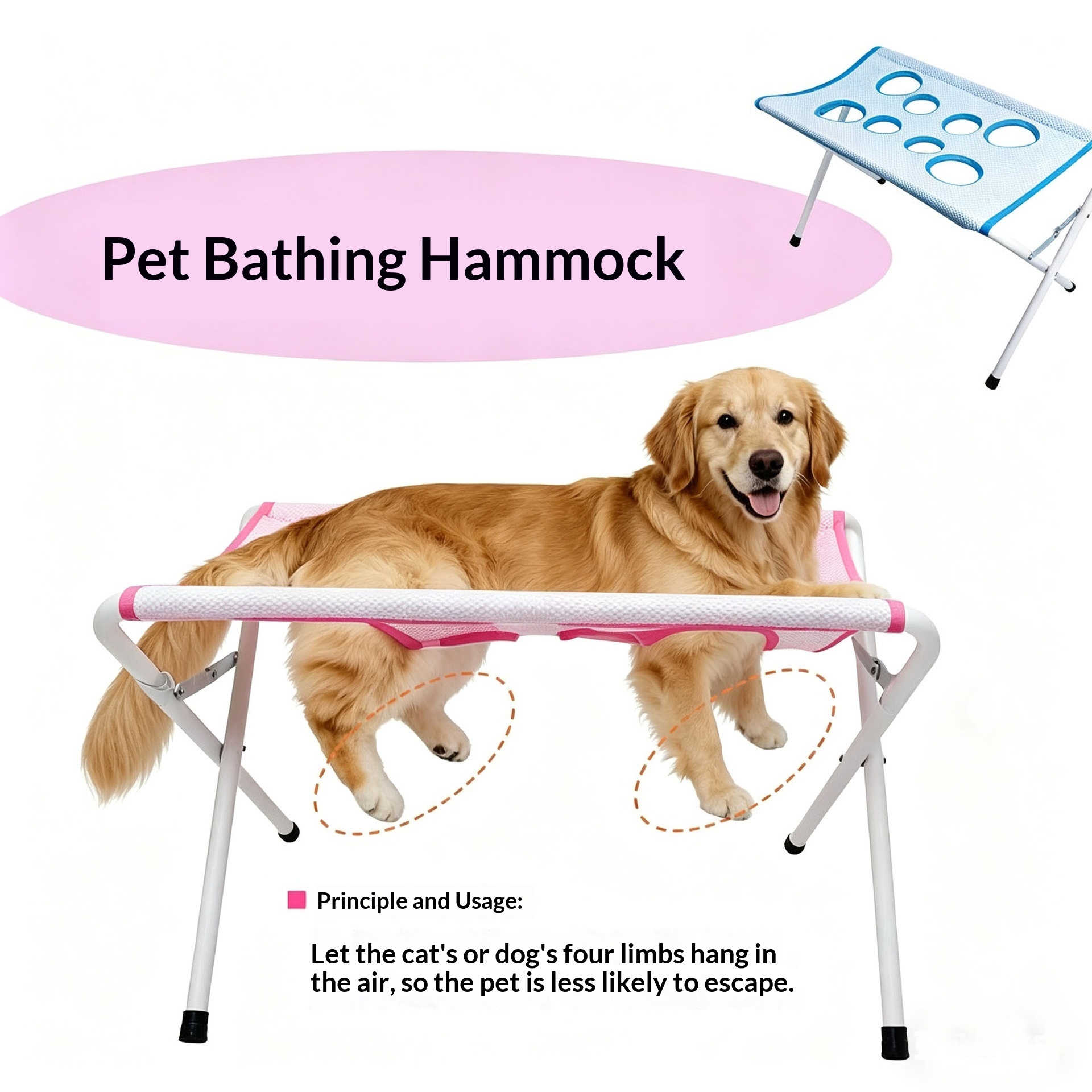 Foldable Pet Bathing Stand Cat And Dog Bath Hammock - Image 2